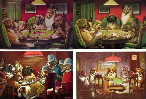 Собаки, играющие в покер - 4 картины Кассиуса Кулиджа