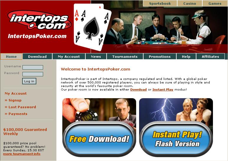 Intertops Poker - сайт покер-рума.
